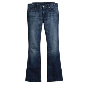 7 For All Mankind Dojo Bootcut Flare Jeans Made in USA Medium Wash Stretch